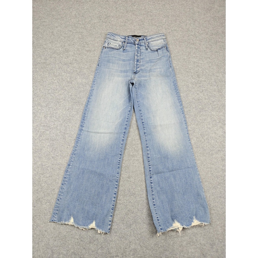 Black Orchid Jeans Womens 25 Blue Wash High Rise Wide Leg Distressed 25x30.5